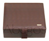 MARROON BROWN travel humidor for 15-30 cigars - with 1 latex humidifier spanish cedar and external genuine leather 